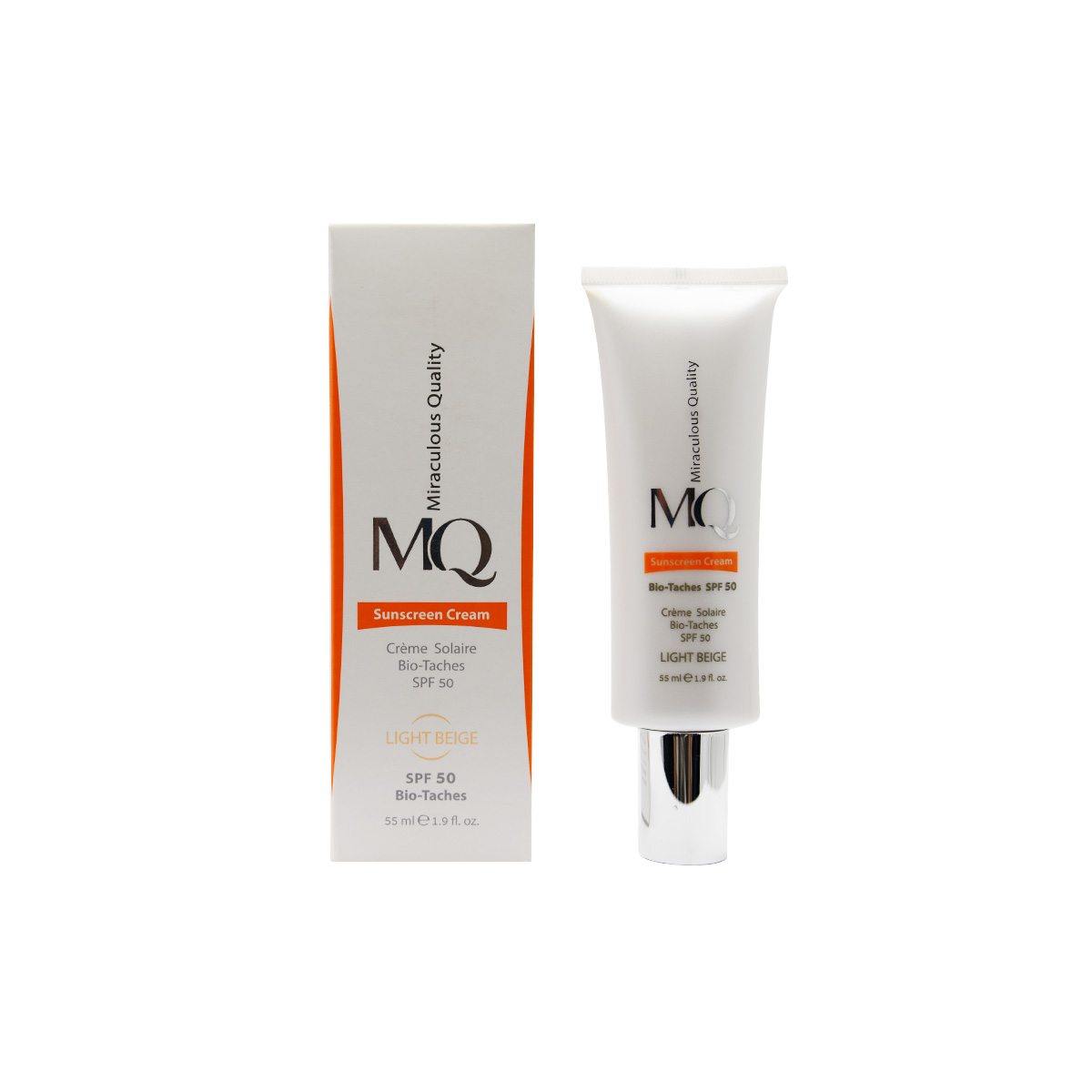 کرم ضد آفتاب ضد لک SPF 50 بایو تاچ بژ روشن ام کیو