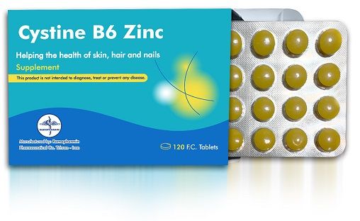 قرص سیستین B6 زینک راموفارمین کمک به سلامت مو و ناخن 120 عدد