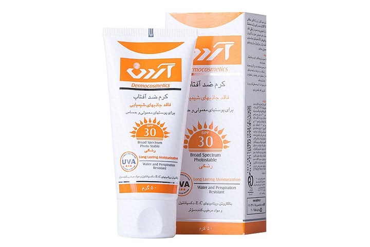 کرم ضد آفتاب رنگی SPF30 آردن فاقد جاذب های شیمیایی مناسب پوست های معمولی و حساس